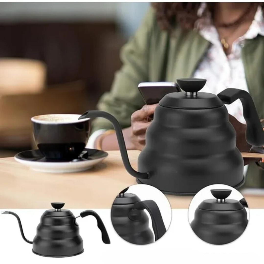 Chaleira de Aço Inoxidável com Design Gooseneck e Termômetro Integrado