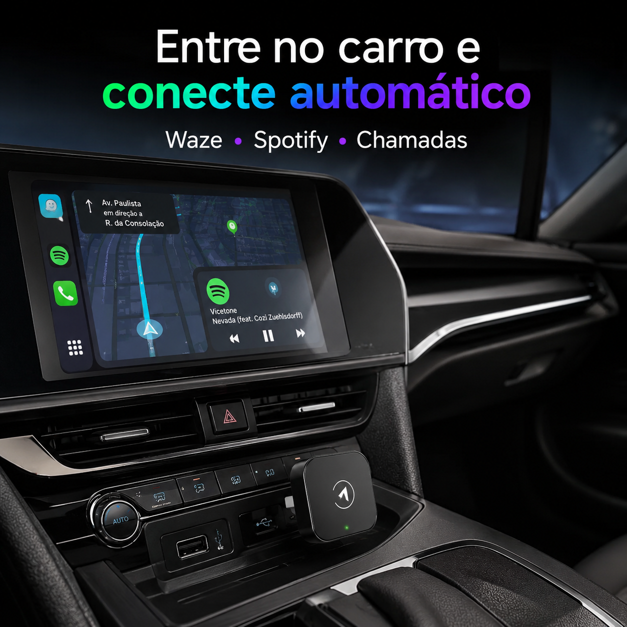 AutoSync Pro™ | CarPlay e Android Auto Sem Fio
