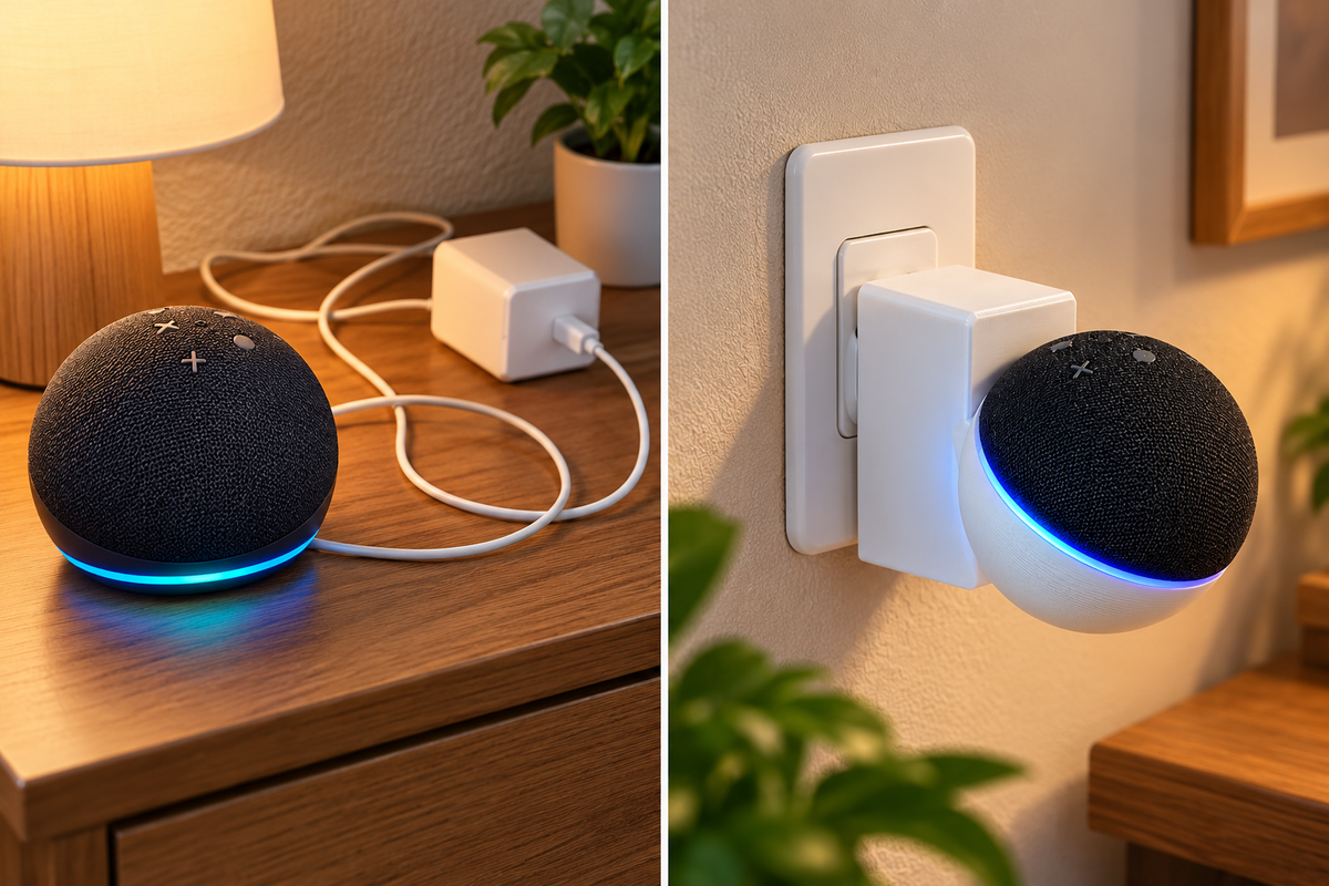 Suporte de Tomada para Echo Dot 4ª e 5ª Geração