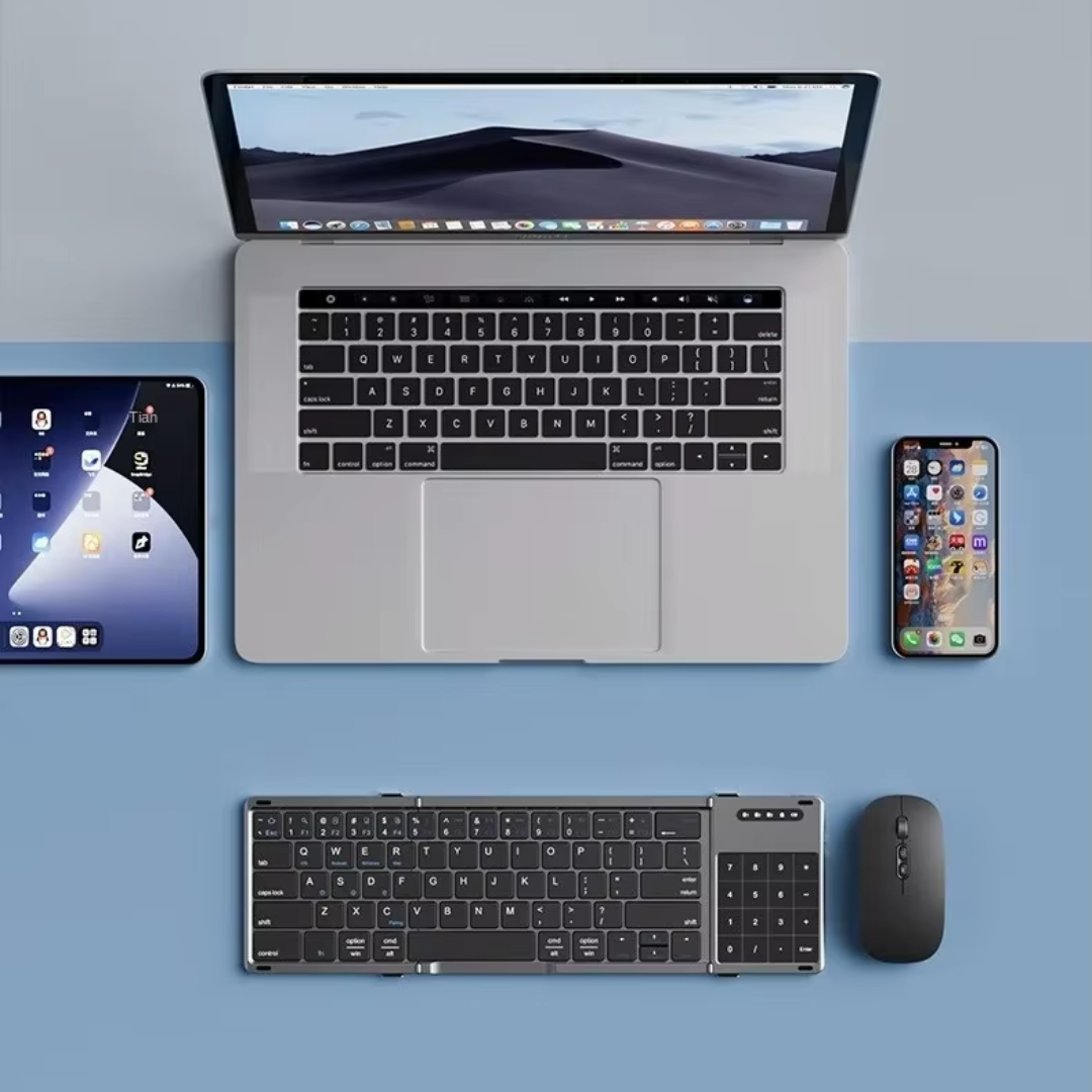 Teclado Dobrável TouchPad Pro™ + Mouse sem fio – Lançamento!