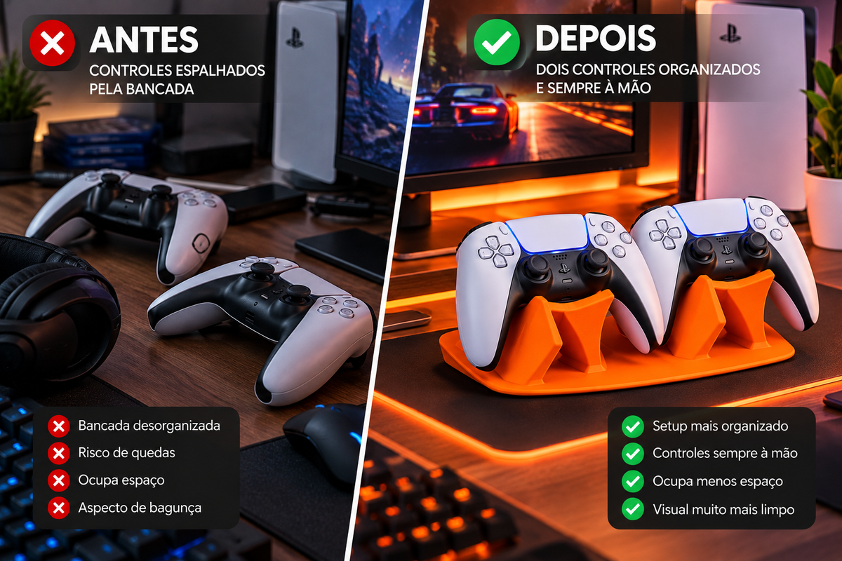 Suporte Duplo para Controle Gamer