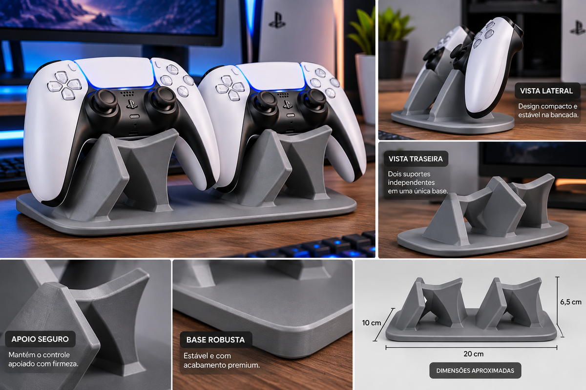 Suporte Duplo para Controle Gamer