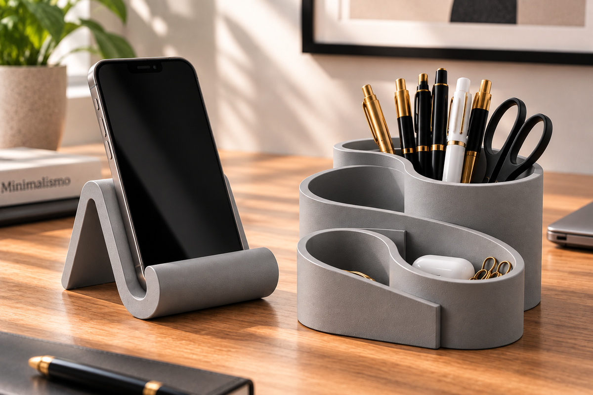 LINEA ESSENTIAL - Kit Organizador de Mesa Minimalista — 2 Peças