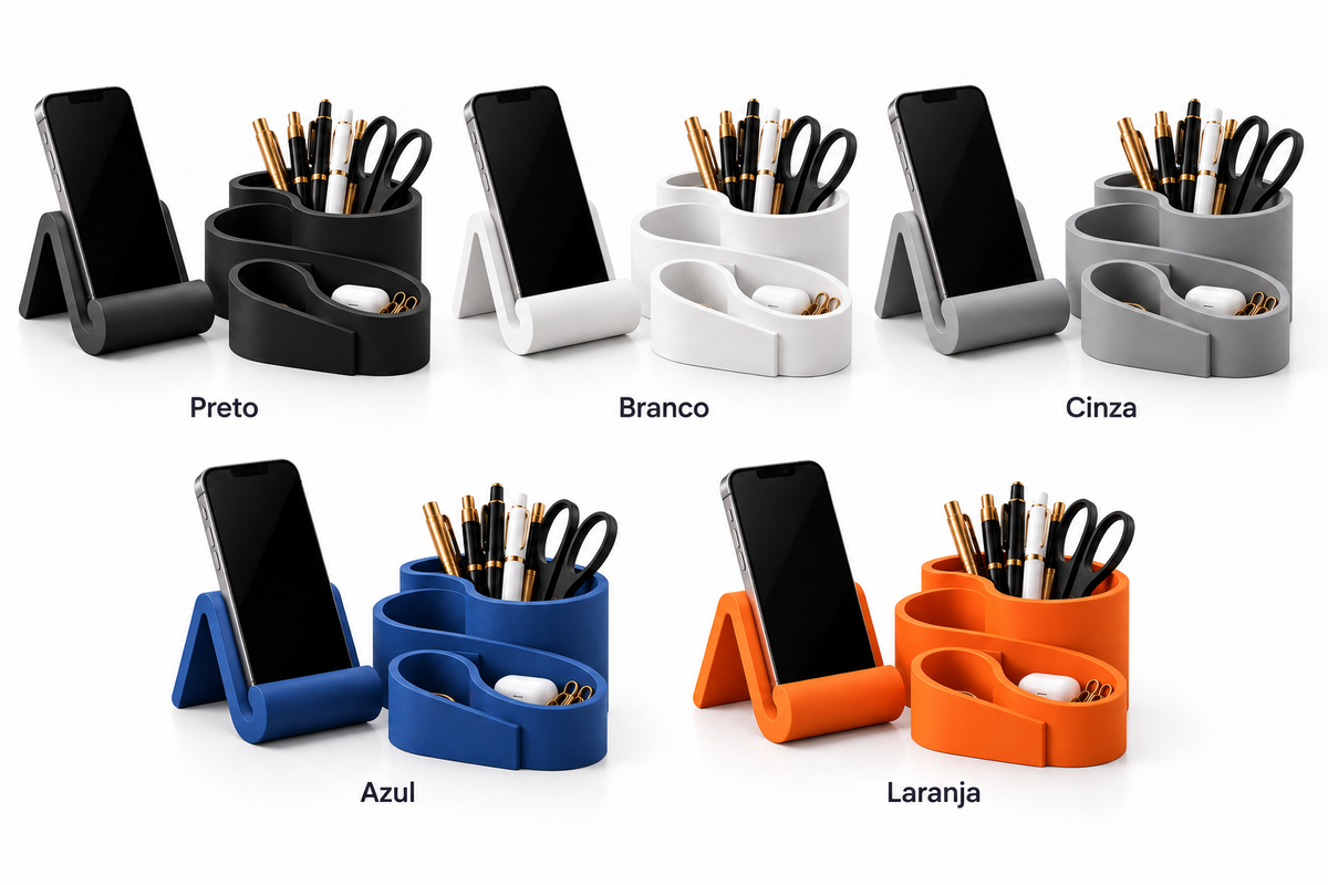 LINEA ESSENTIAL - Kit Organizador de Mesa Minimalista — 2 Peças