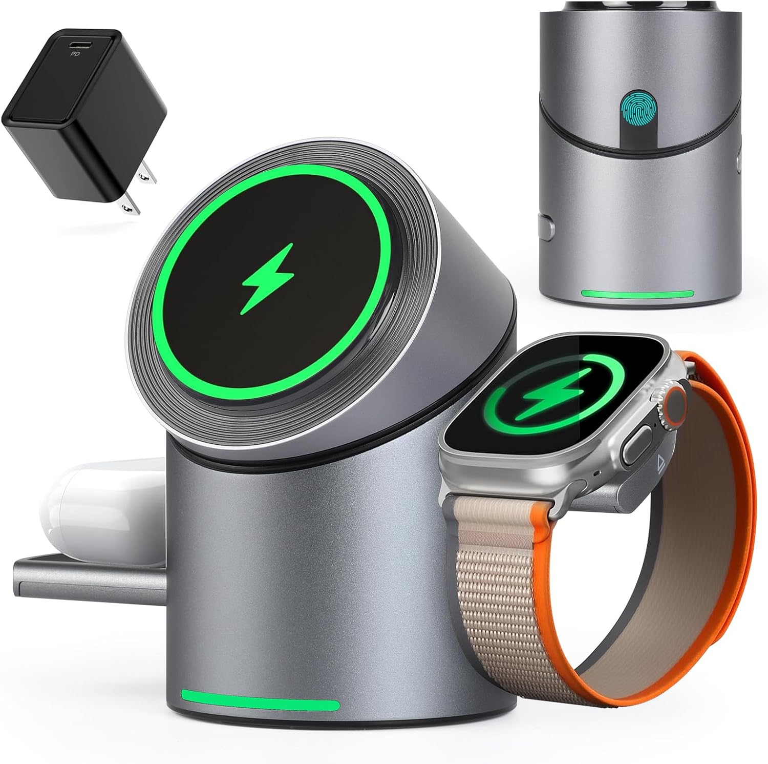 Carregador Magnético 3 em 1 Qi2: Tecnologia, Design e Praticidade!