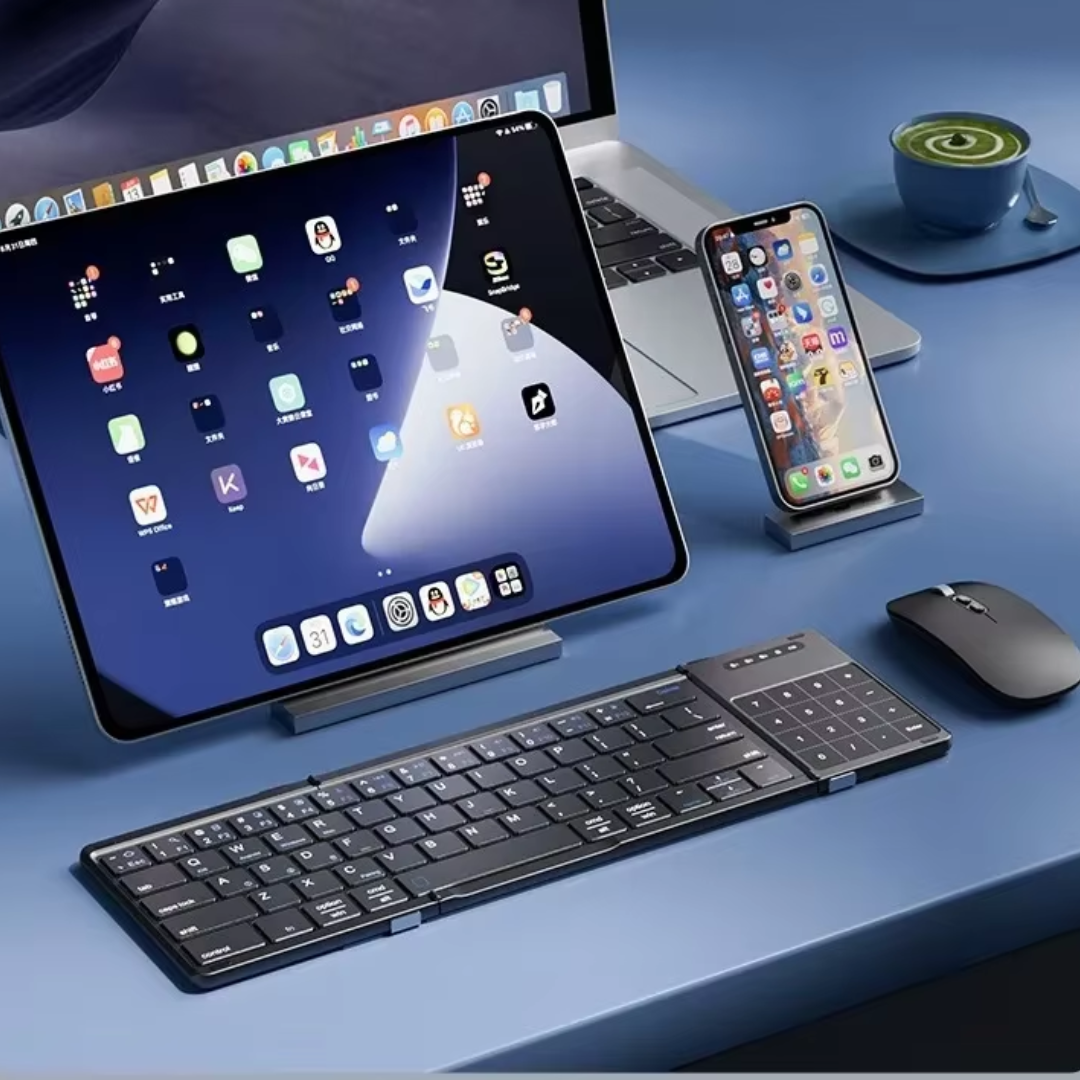 Teclado Dobrável TouchPad Pro™ + Mouse sem fio – Lançamento!