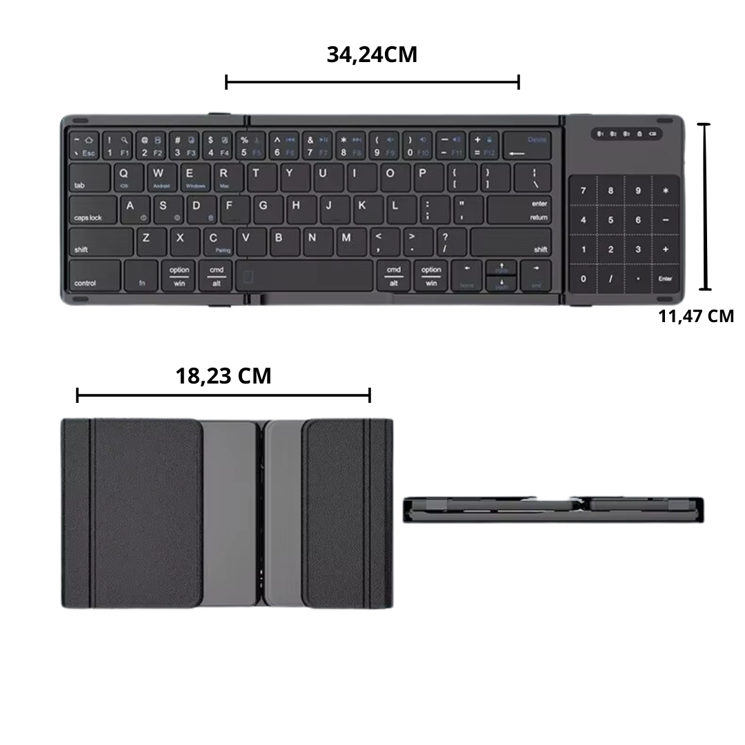 Teclado Dobrável TouchPad Pro™ + Mouse sem fio – Lançamento!