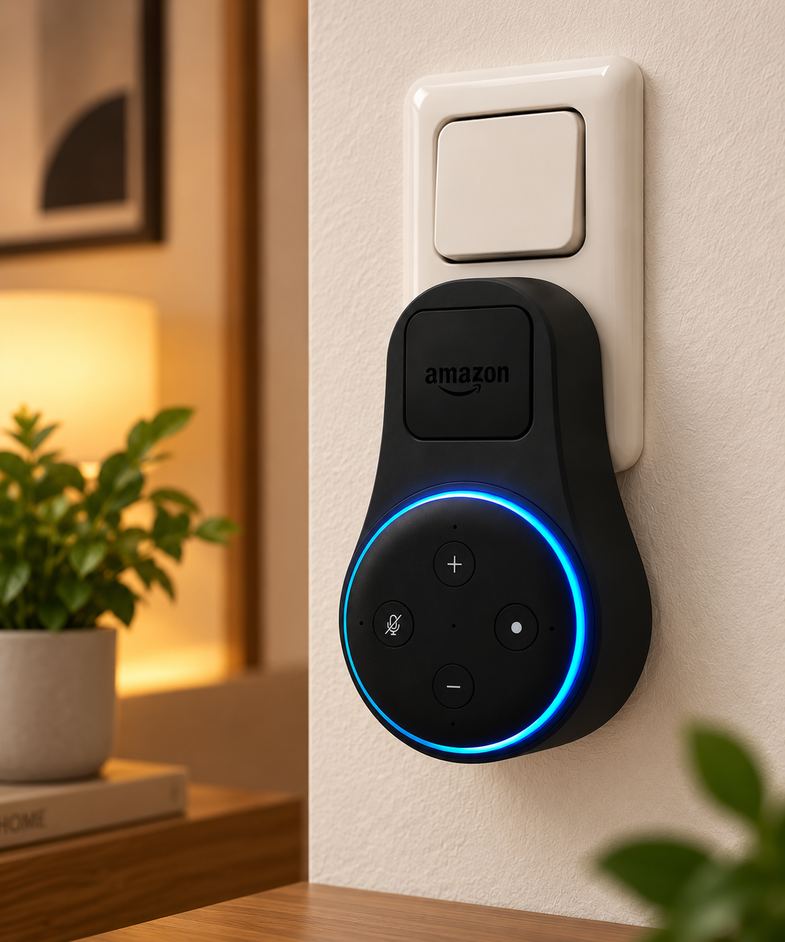 Suporte de Tomada para Echo Dot 1 a 3 | Organizador de Cabo DS