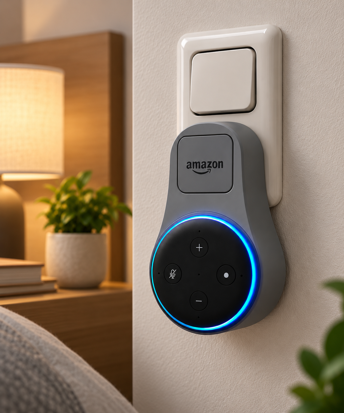 Suporte de Tomada para Echo Dot 1 a 3 | Organizador de Cabo DS