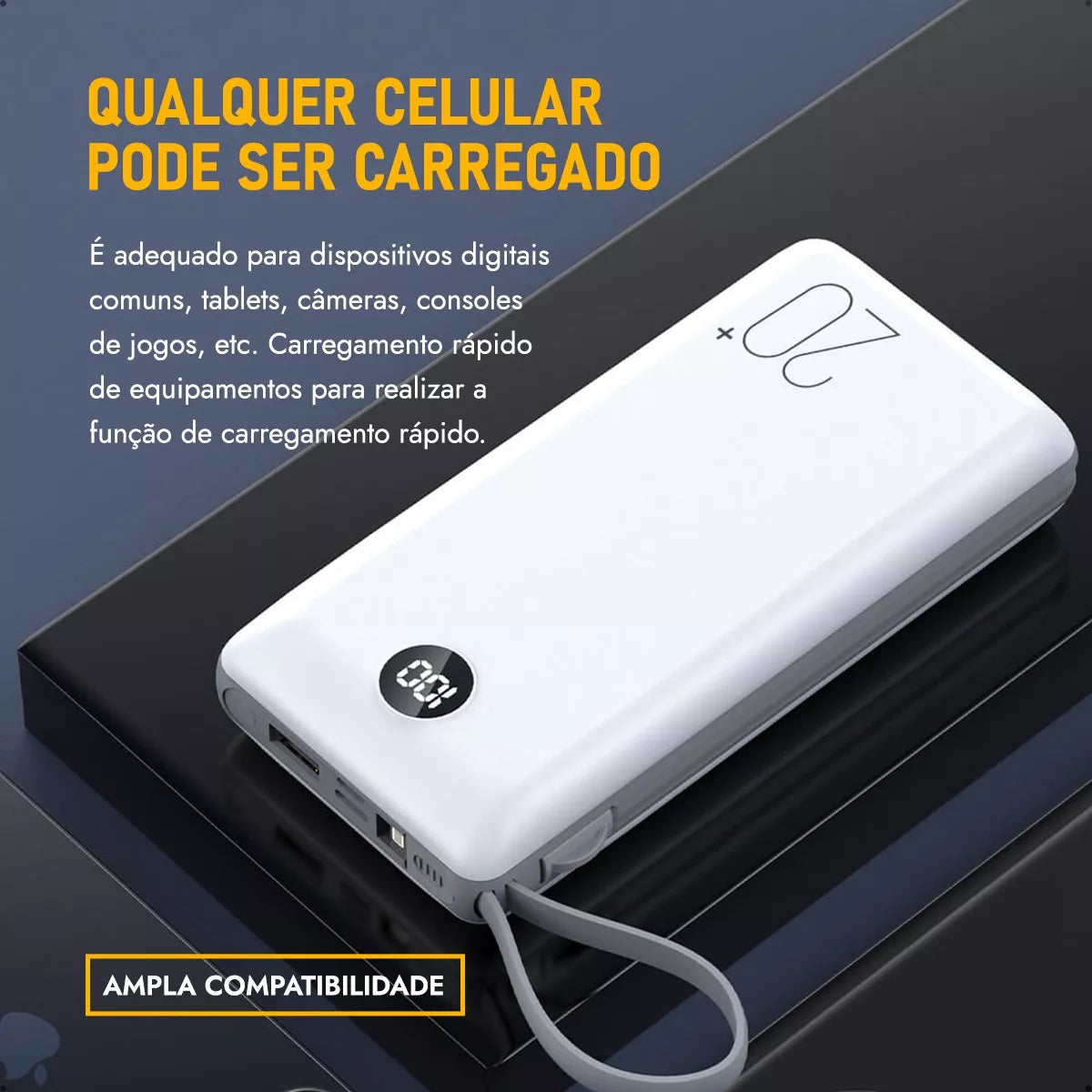 Power Bank Portátil 20.000mAh – Oferta Relâmpago: 50% OFF + Frete grátis💥