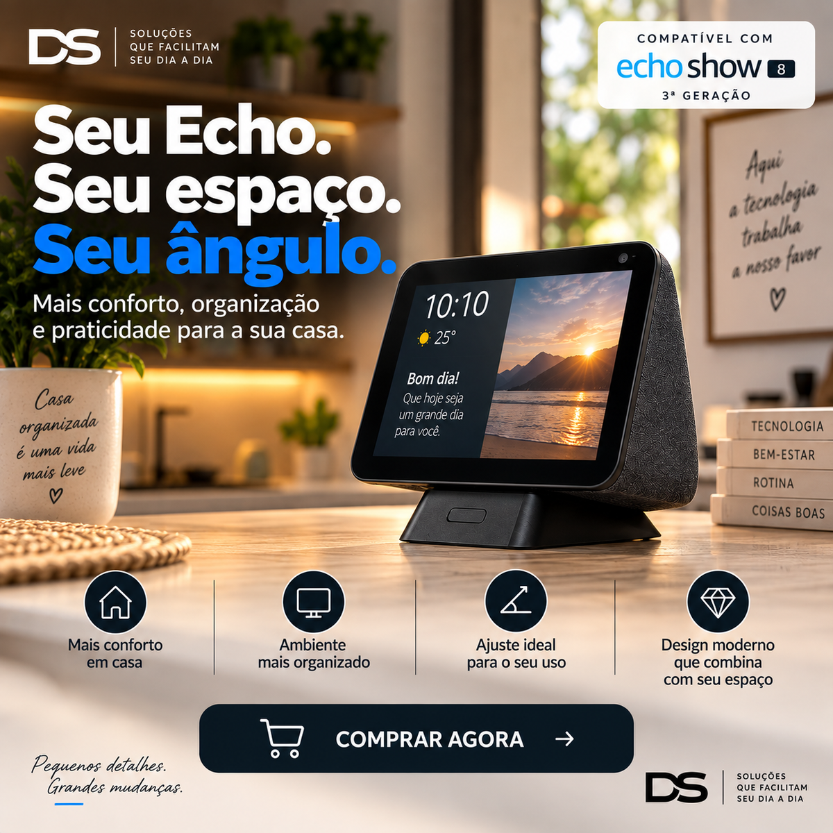 Base Ajustável para Echo Show 8 — 3ª Geração
