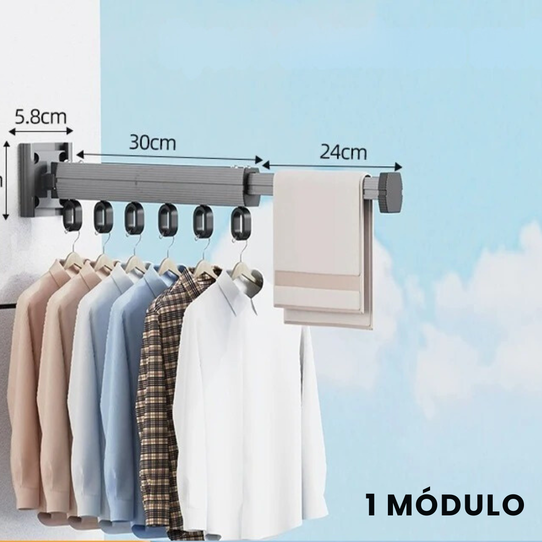 Varal de Parede Retrátil Compact Dry - 50% De Desconto