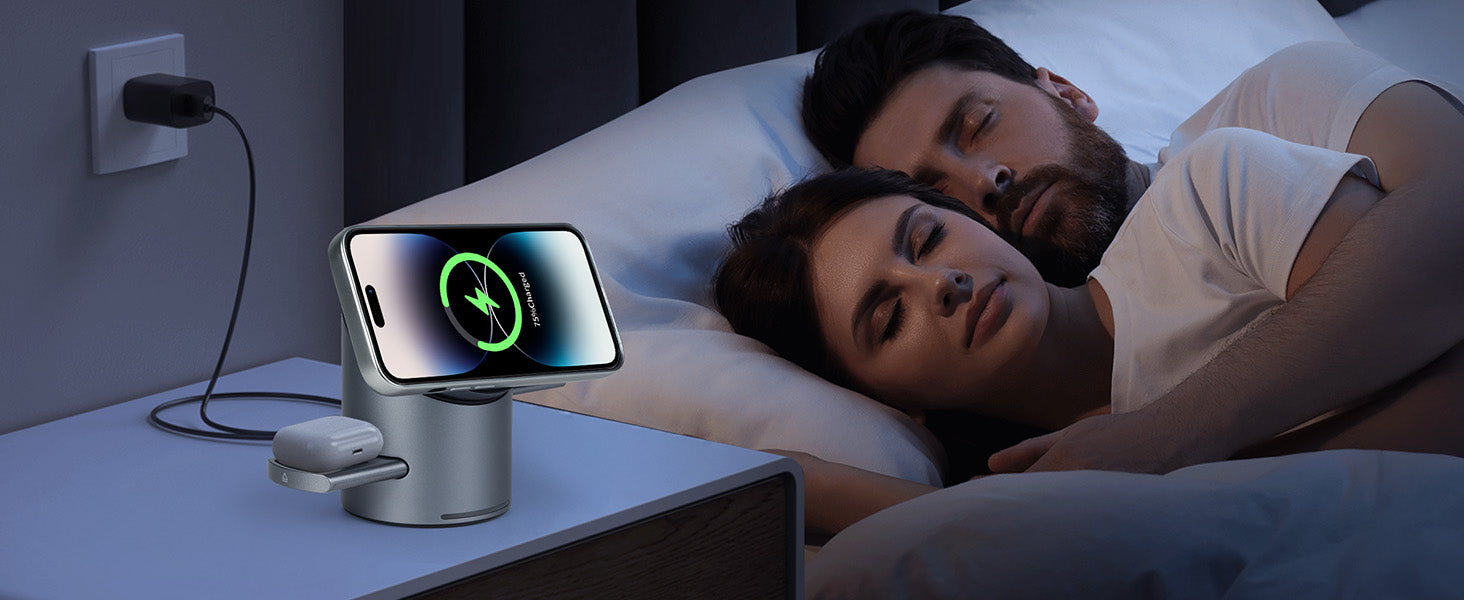 Carregador Magnético 3 em 1 Qi2: Tecnologia, Design e Praticidade!