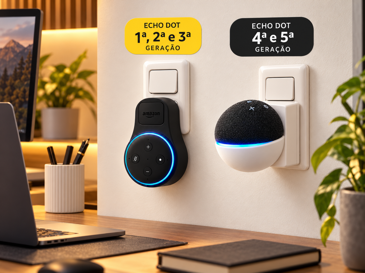 Suporte de Tomada para Echo Dot 1º a 3º | 4º a 5º