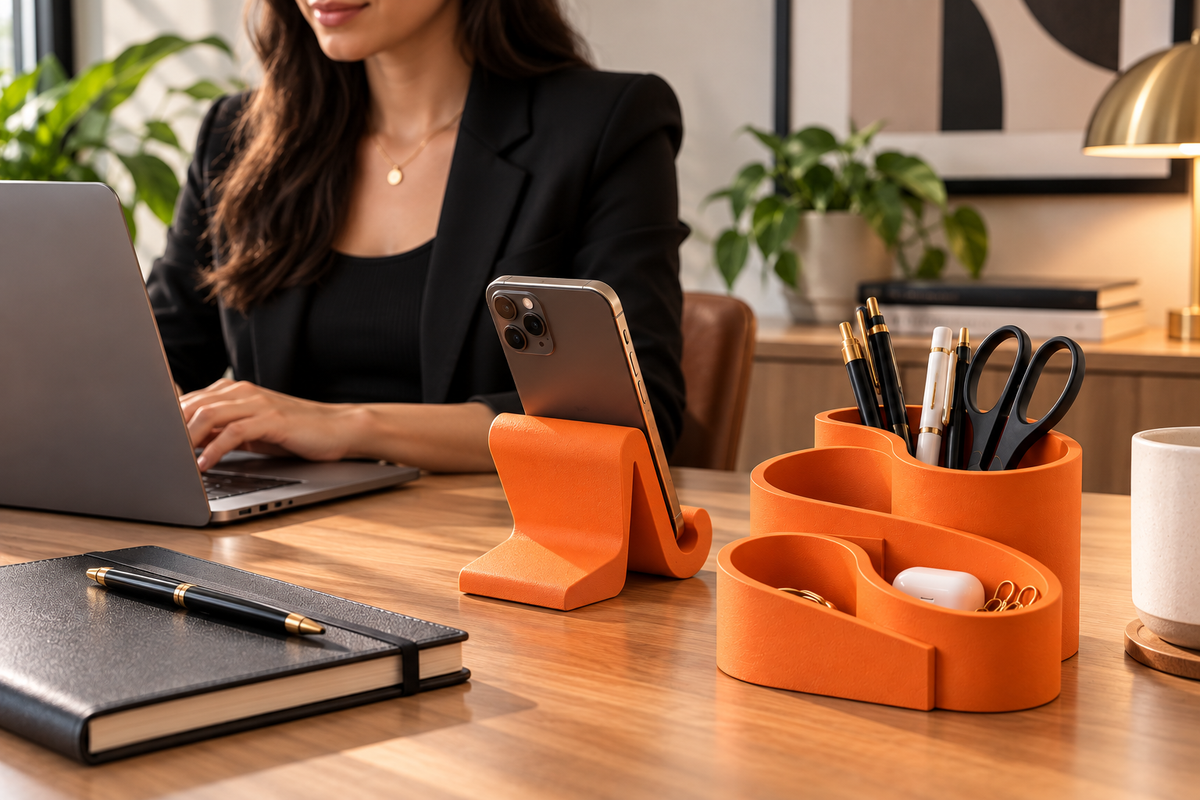 LINEA ESSENTIAL - Kit Organizador de Mesa Minimalista — 2 Peças