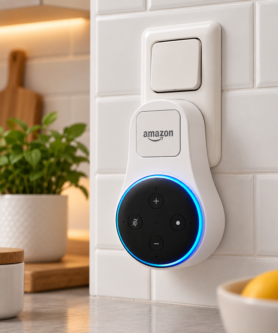 Suporte de Tomada para Echo Dot 1 a 3 | Organizador de Cabo DS