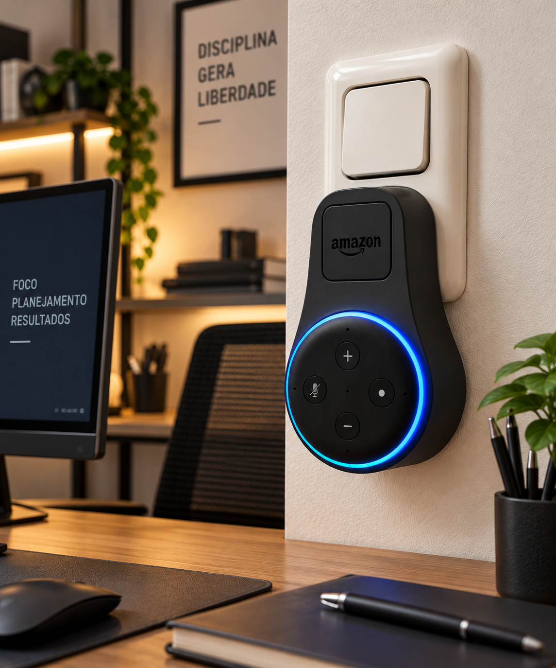 Suporte de Tomada para Echo Dot 1 a 3 | Organizador de Cabo DS
