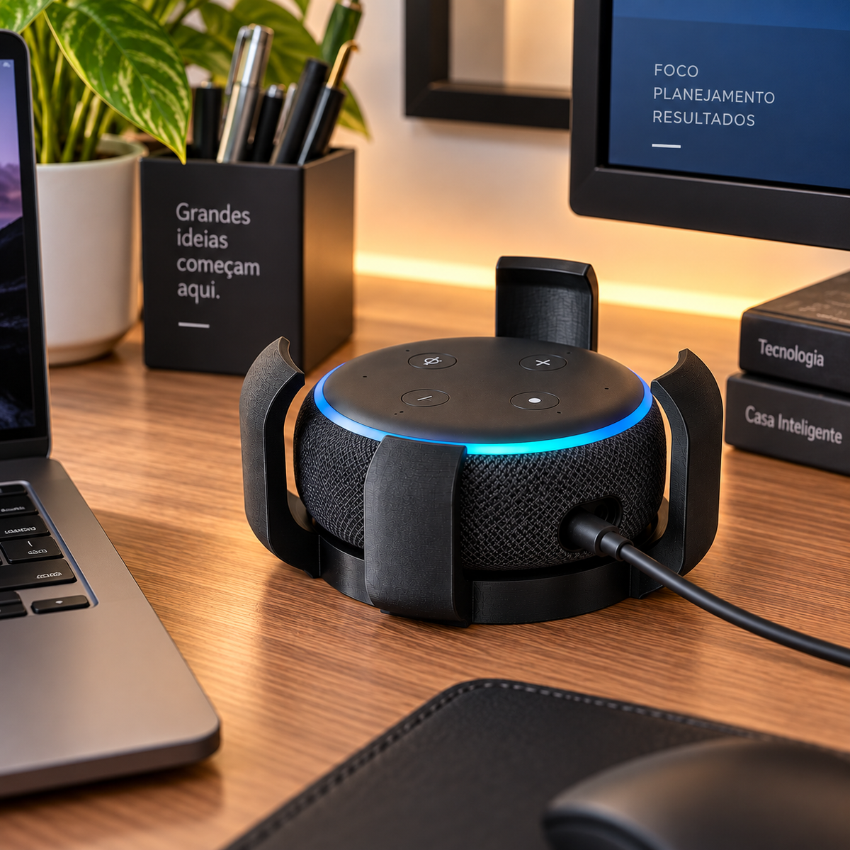 Suporte para Echo Dot 3ª Geração com Organizador de Cabo