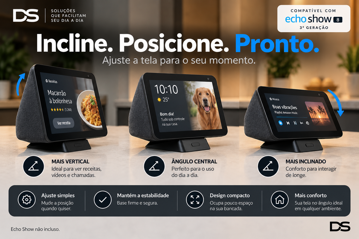 Base Ajustável para Echo Show 8 — 3ª Geração
