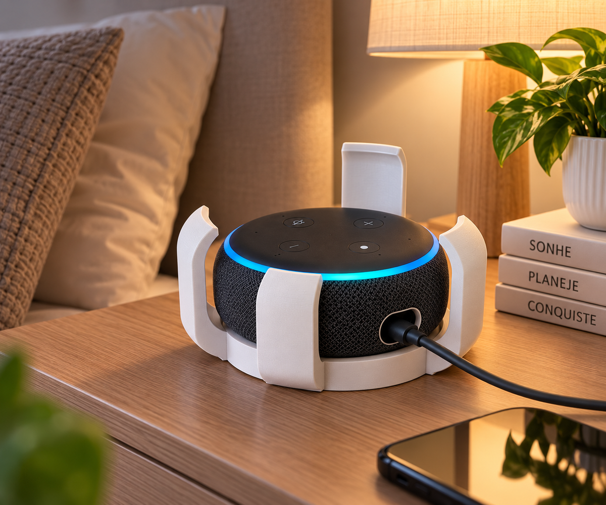 Suporte para Echo Dot 3ª Geração com Organizador de Cabo