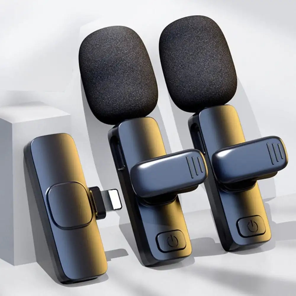 Microfone de Lapela Sem Fio - Compatível com Tipo C e iPhone