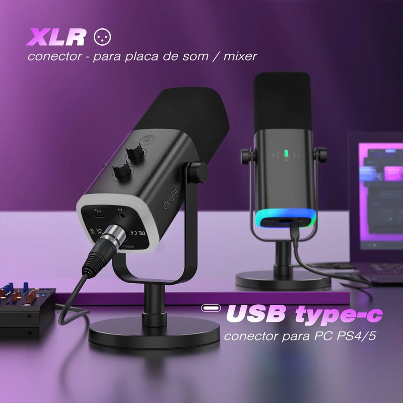 Microfone FIFINE USB/XLR Dinâmico - AM8 - Frete Grátis