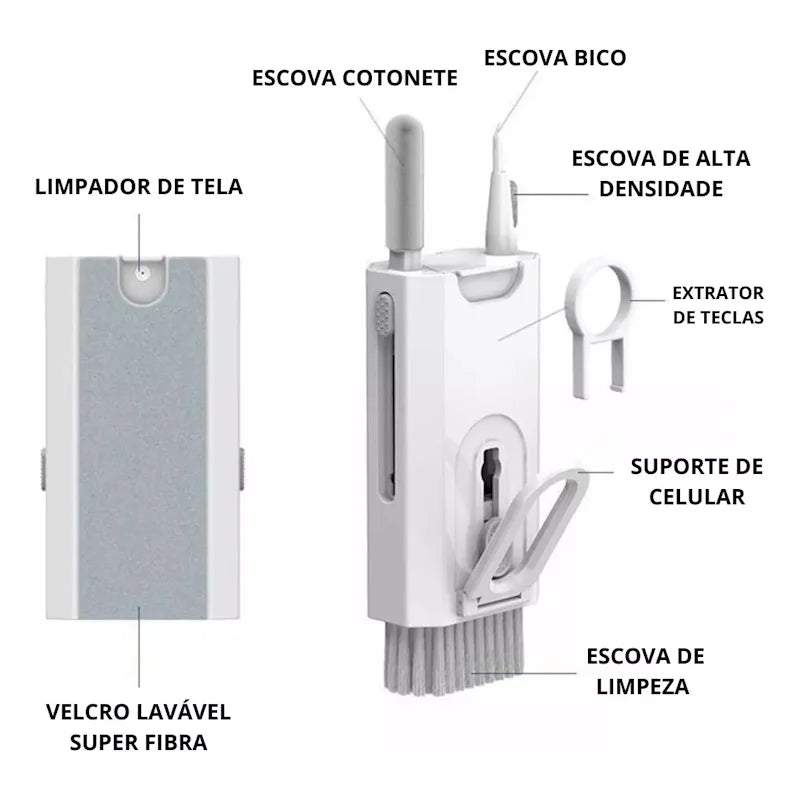 Kit de Limpeza 7 em 1 CleanTech para Eletrônicos